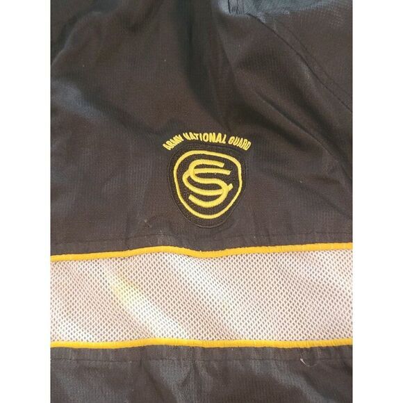 Vintage National Guard Windbreaker Jacket Men Sz L Full Zip Black Mesh Military - Picture 5 of 8